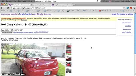 see also. . Craigslist space coast for sale